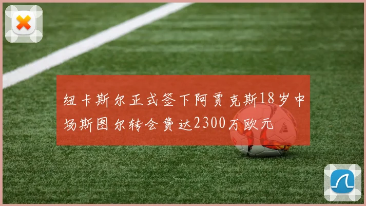 纽卡斯尔正式签下阿贾克斯18岁中场斯图尔转会费达2300万欧元